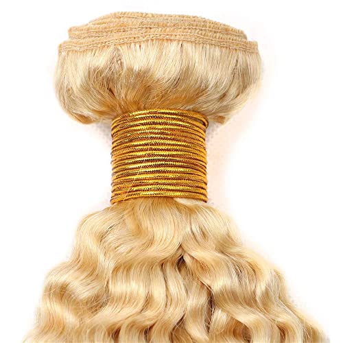 28 Inch 613 Bundles Blonde Kinky Curly Human Hair Bundles Brazilian Unprocessed Virgin Hair 1 Bundle Double Weft 613 Curly Bundles Remy Human Hair Extensions Blonde Bundles - Image 5