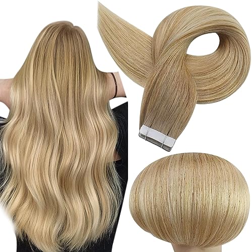 Full Shine Ombre Blonde Human Hair Tape In Extensions 16 Inch 50g 20 Piece Balayage