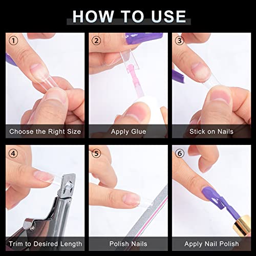 krofaue Clear Nail Tips - 500PCS Half Cover False Nails Tips 10 Sizes French Nails Tips Lady French Style Soft Gel Artificial Tip Manicure with Box for Nail Tips Art Salons and Home DIY - Image 7