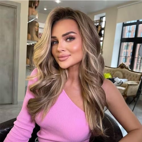Highlight Wig Glueless Lace Wigs Body Wave HD Transparent 13X4 Lace Front Human Hair Wig Ash Brown Blonde Colored HD Lace Frontal Wig 180% Density Loose Wave Brazilian Remy Human Hair wigs 24inch - Image 3