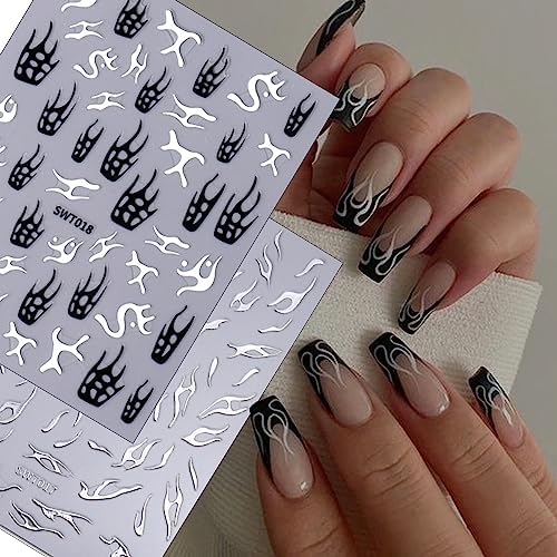 Gothic Flame 3D Self-Adhesive Nail Art Stickers, Pack of 6 Sheets, for Women and Girls - Image 6