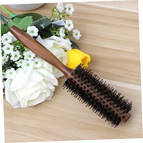 FRCOLOR Professional Round Blow Drying Hair Brush Boar Bristle Wooden Handle Medium - Image 5
