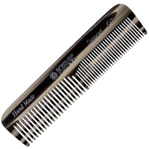 Kent OT 4.5 Inch Double Tooth Graphite Pocket Comb for Hair Beard Mustache Grooming