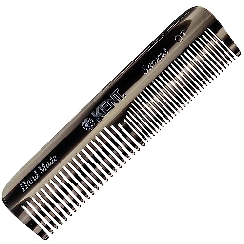 Kent OT 4.5 Inch Double Tooth Graphite Pocket Comb for Hair Beard Mustache Grooming