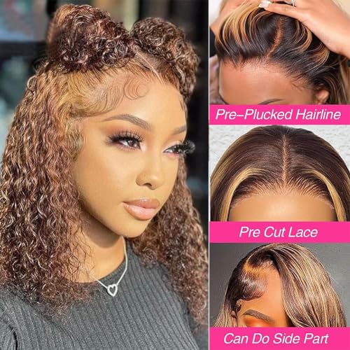 12 Inch 4/27 Highlight Blonde Wear and Go Glueless Water Wave Bob Wig 180% Density Human Hair - Image 5