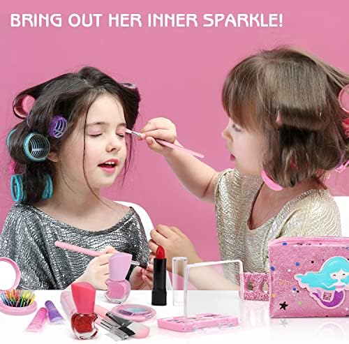 TOY Life Kids Washable Mermaid Makeup Kit for Girls Ages 4-12 with Non-Toxic Formula - Image 3