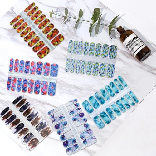 Marble Gradient Nail Polish Strips 6 Sheets for Women Full Nail Art Wraps - Image 5