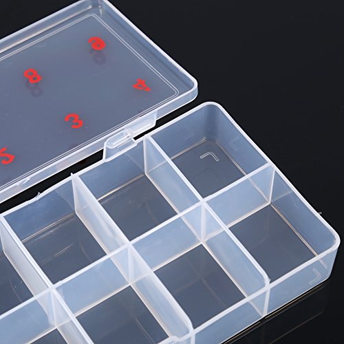5 Pcs Nail Tip Box Nail Drill Bit Case False Empty Nail Tips Organizer Storage Box False Tips Plastic Half Cover Compartments Acrylic Translucent Art Storage Case Container Nail Box for Salon Home DIY - Image 7