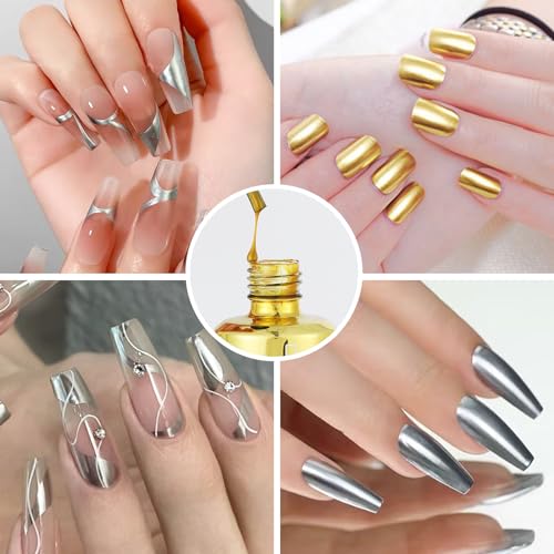 8ml Red Mirror Nail Polish, Metallic Nail Polish Gorgeous Metal Mirror Nail Polish Mirror Effect Reflective Manicure Nail Lacquers - Image 3
