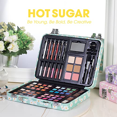Hot Sugar Makeup Kit for Teenager Girls 10-12, All in One Beginner Makeup Kit for Women Full Kit, Teen makeup kit Cosmetic Gift Set on Birthday Christmas (MINT DAISY) - Image 5