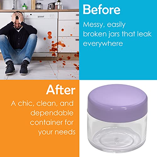 Houseables 20 Gram Jar, 20 ML Jar, 12 pcs, Multicolor, BPA Free, Cosmetic Sample Empty Container, Plastic, Round Pot Screw Cap Lid, Small Tiny 20g Bottle, for Make Up, Eye Shadow, Nails, Powder, Gems - Image 6