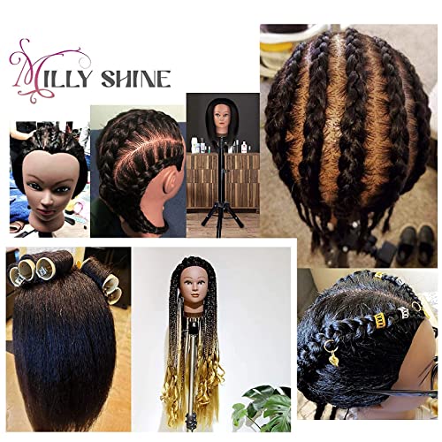 Mannequin Head 100% Real Human Hair,16" Styling Braiding Doll Head,Dyeing Curling Training Head,Hairdresscer Practice Manikin Head - Image 6