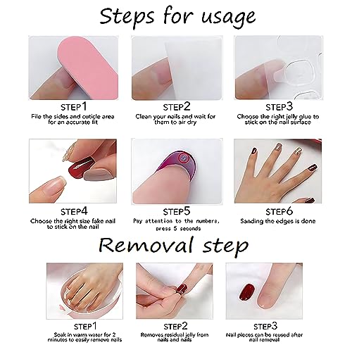 24Pcs Long Square White French Tip Press On Nails with Bow Pearl Design, Reusable Acrylic Full Cover False Nails - Image 7