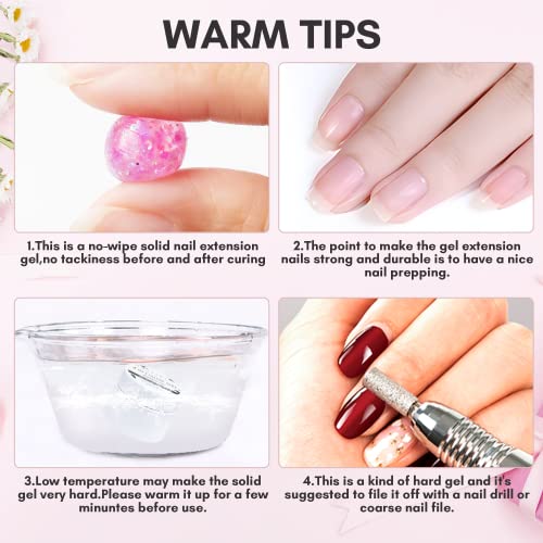 Makartt 15ml Solid Builder Gel Nail Polish with Glitter for Extensions and 3D Carving - Image 8
