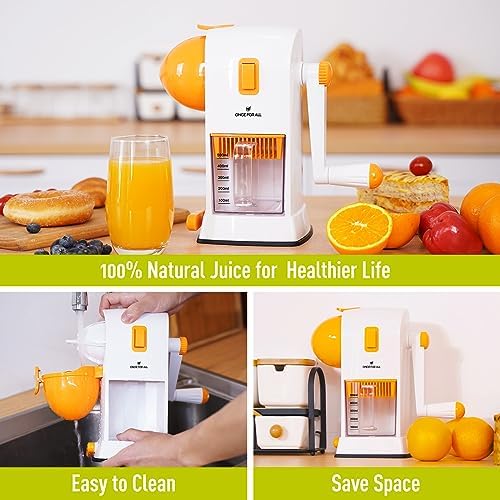 Hand Citrus Juicer, Manual Lemon Orange Juice Squeezer, Max 99% Extraction Rate, Cold Press juicer with Pulp-Filter, Dishwasher Safe Easy to Cleanup - Image 4