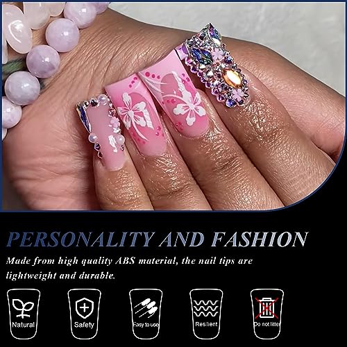 120Pcs Clear Curved Duck Nail Tips for Home DIY Nail Art in 12 Sizes - Image 4