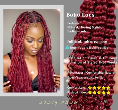 Human Braiding Hair 1 Bundle 50g 18 Inch Deep Water Wave Bulk Human Hair for Braiding No Weft 10A Brazilian Virgin Curly Human Hair Extensions for Boho Braids Wet and Wavy Red Burgundy Braiding Hair - Image 5