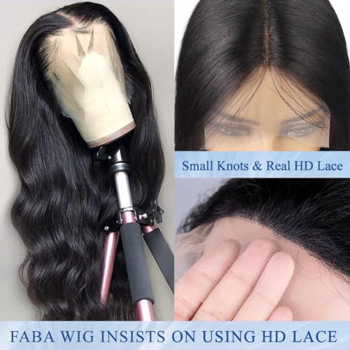 FABA 28 Inch 180% Density Body Wave Human Hair Lace Front Wig with Baby Hair - Image 2