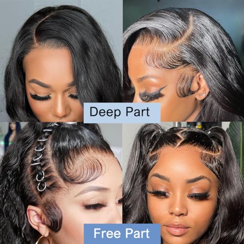 FABA 28 Inch 180% Density Body Wave Human Hair Lace Front Wig with Baby Hair - Image 3