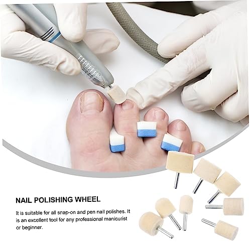 Mipcase 16 Pcs Nail Polish Grinding Head Nail Bit Rotary Drill Wheel Polisher Polishing Wheel Remove Gel Nails Gel Polish Remover Drill Bit Nail Kits Round Group Felt Hard to Rotate - Image 8