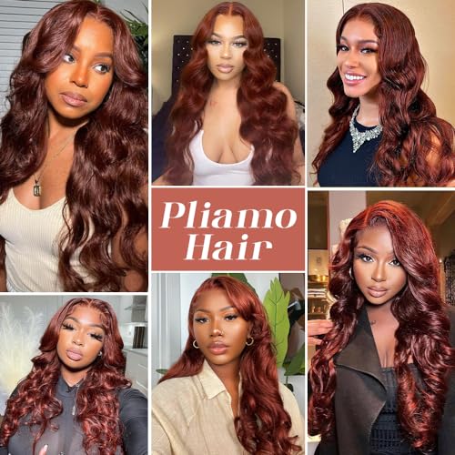 26 Inch Reddish Brown Lace Front Wigs Human Hair 180% Density Body Wave Reddish Brown Wig Human Hair Auburn Lace Front Wigs Human Hair Colored Copper Red 13x4 HD Lace Frontal Wigs Human Hair - Image 5