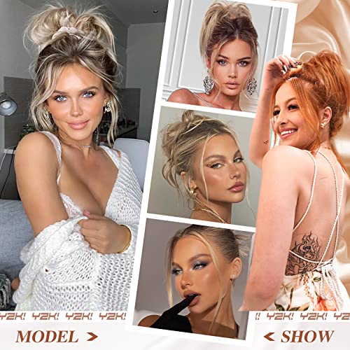 HMD Messy Bun Hair Piece Claw Clip Hair Bun Wavy Curly Chignon Hair Bun Extensions Tousled Updo Hair Buns Claw Clip Ponytail Hairpieces Hair Scrunchie with Clip for Women(12/24) - Image 7