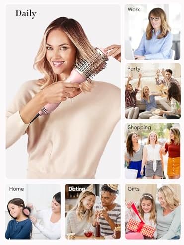 LANDOT Hot Hair Blow Dryer Brush: Upgraded Plus 2.0 Hot Air Brush - One-Step HairDryer Styler and Volumizer 4 in 1 for Drying Straightening Curling Volumizing Hair - Fight Frizz and Add Volume - Image 4