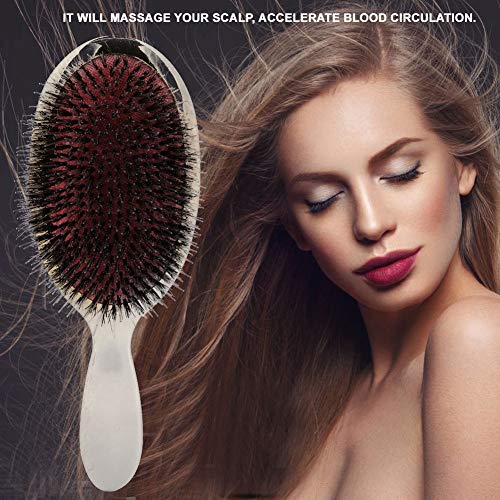 2 Colors Oval Nylon Bristle Hair Massage Comb Anti Static Scalp Hair Brush(silver) - Image 3