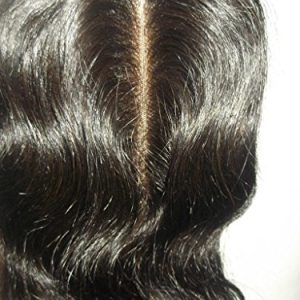 Wholesale Mid-Part Lace Front Top Closure 10" Brazilian Virgin Remy Hair Body Wave 55 Queen Hair colour #1b