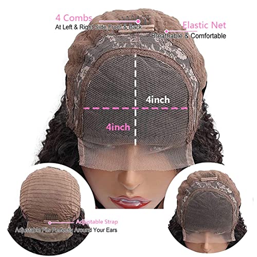 Short 14 Inch 99J Burgundy Curly Human Hair Bob Wig for Black Women with Lace Part - Image 7