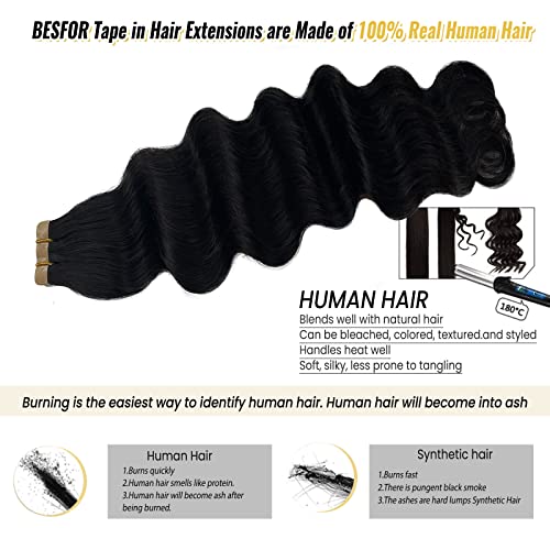 Remy Human Hair Loose Wave Tape In Extensions 16 Inch 50g 20 Piece Set - Image 5