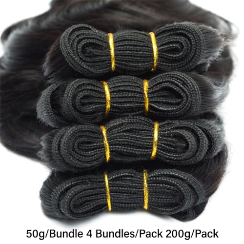 12A Human Hair Bundles Body Wave 4 Short Bundle 8 8 8 8 Inch 100% Unprocessed Brazilian Virgin Hair Extensions for Black Women Natural Color - Image 2