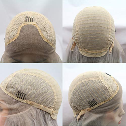 Golden Yellow Highlight Pink Long Wavy Synthetic Lace Front Wig for Women 24-inch - Image 7
