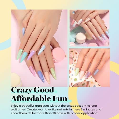 Beetles Gel Nail Polish Kit with Light Starter Kit, Candy Land Collection Pastel Gel Polish Set Mint Green Baby Blue Soft Pink Colors Soak Off UV LED Lamp, Base Gel Top Coat DIY Home Manicure - Image 6