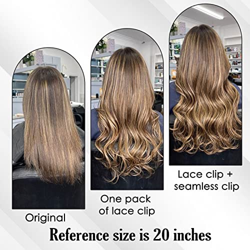 Full Shine Clip in Hair Extensions Human Hair Color 2/8/2 Ombre Brown 20 Inch Bundle Clip ins One Pack 3Pcs And One Pack 7Pcs Clip in Extensions - Image 9