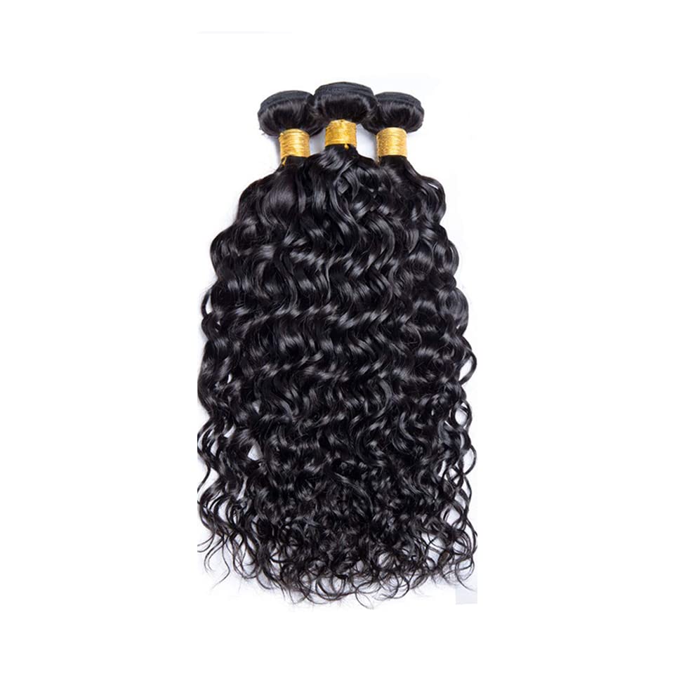 26 28 30 Inch Water Wave Human Hair Bundles Brazilian Unprocessed Virgin Hair 3 Bundles Wet and Wavy Bundles Human Hair Ocean Wavy Bundles Hair Weave Natural Black Color - Image 7
