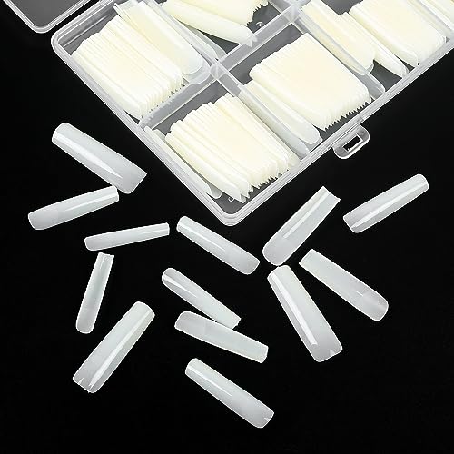 240 Pcs Extra Long Natural Square Nail Tips Full Cover Acrylic Press-On - Image 3