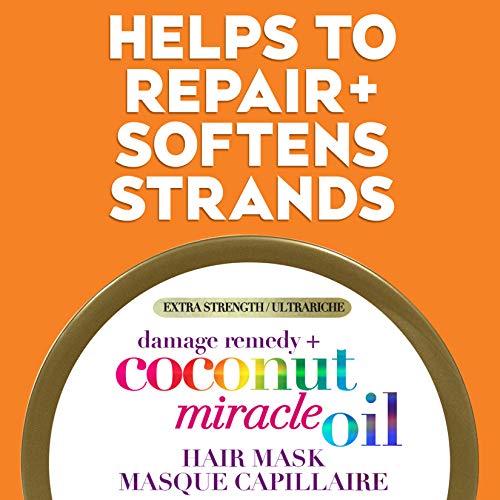 OGX Extra Strength Damage Remedy + Coconut Miracle Oil Hair Mask, Extra Hydrating & Softening Anti-Frizz Treatment to Help Repair Hair, Paraben-Free, Sulfated-Surfactants Free, 6 oz - Image 4