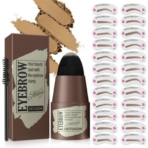 Eyebrow Stamp Stencil Kit - Eye Brow Stencil Kits with Eyebrow Brush, Long-lasting Waterproof & Smudge-Proof Eyebrow Shaping Kit, Thin & Thick 24PCS Eyebrow Stencils for Nature Brow (Blonde)