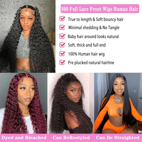 22 Inch Deep Wave Human Hair 360 Lace Front Wig for Black Women with Baby Hair - Image 5