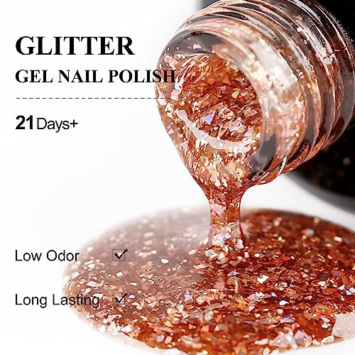 Imtiti Gel Nail Polish, 1Pcs 0.5 fl oz Clear Nude Glitter Nail Polish Soak Off UV LED Nail Gel Polish Nail Art Starter Manicure Salon DIY at Home - Image 7