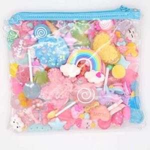 Resin Flatback Charms, 120pcs Slime Charms Mixed Candy Cake Sweets Resin Cabochons for DIY Crafts, Scrapbooking, Jewelry Making