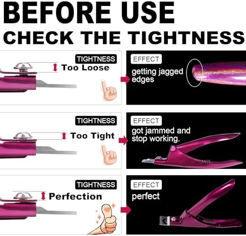 Violet Red Adjustable Nail Clippers with Magnets for Acrylic Nails, Stainless Steel Cutter Tool - Image 5