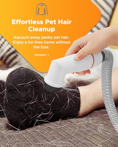 Pet Vacuum Attachment for Dogs Grooming, 2-in-1 Dog Brush Vacuum Attachment for Shedding, Compatible with Shark, Dyson, Miele, Shop Vac and Most Vacuum Cleaners, Interface Diameter 1.35”-1.85“ - Image 5