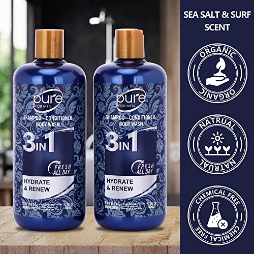 Men?s Paraben-Free 3-in-1 Shower Gel & Shampoo 2 Pack - Image 7