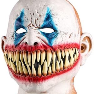 Masquerade Halloween Scary Clown Mask Evil Killer Joker Fang Mask Horror Cosplay Costume Prop For Adults