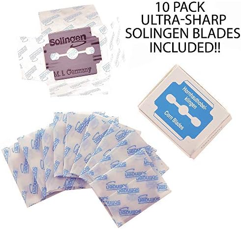 CS23 Spare Blades (10 Pack) for Corn Plane/Foot Callus Remover. Hard Skin Heel Shaver Rasp Pedicure Cutter Kit for Feet. Made in Solingen Germany - Image 4