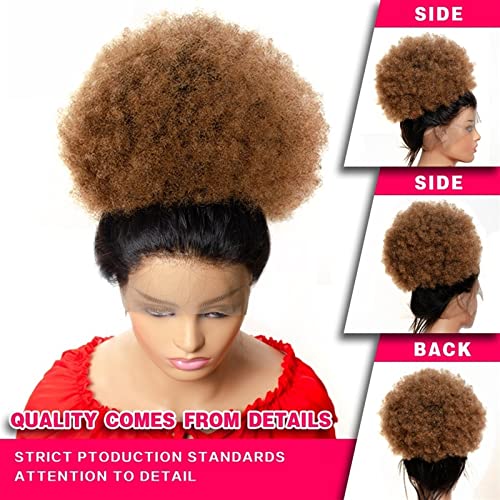 Ponytail Extension Human Hair Ponytail Afro Kinky Curly Drawstring Ponytail 6" 8" 10" Brazilian Virgin Remy Hair Drawstring Afro Puff Pony Tail Clip In Hair Extensions Curly Drawstring Ponytail (Colo - Image 3