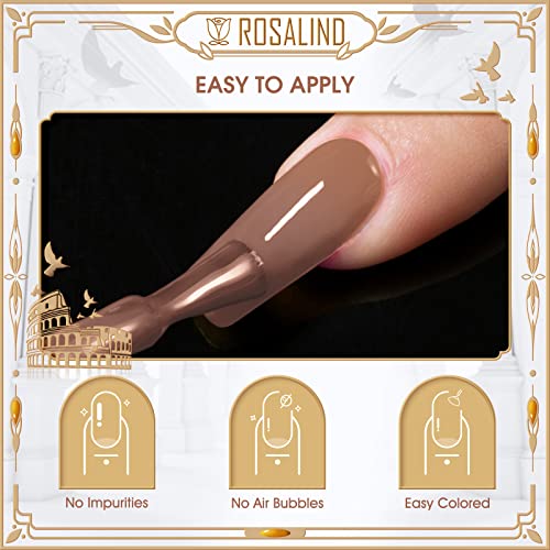 ROSALIND 10PCS White Pink Gel Nail Polish Set, Nude Brown Fall Colors Nail Gel Polish Pastel Nail Gel Light Purple Green Soak off Soft Gel Collection Manicure (Update Version) - Image 6