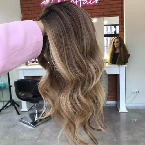 Highlight Wig Glueless Lace Wigs Body Wave HD Transparent 13X4 Lace Front Human Hair Wig Ash Brown Blonde Colored HD Lace Frontal Wig 180% Density Loose Wave Brazilian Remy Human Hair wigs 24inch - Image 6